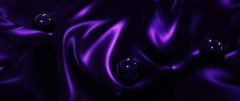 3d render of purple ball and silk photo