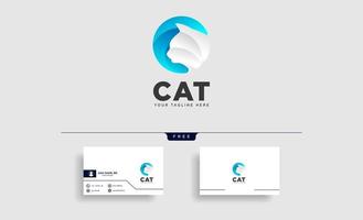 Letra c gato mascota animal tipo logotipo plantilla vector icono elemento aislado