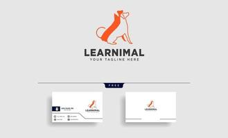 dog pet animal line art style logo template vector icon element isolated