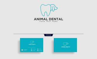 Ilustración de vector de plantilla de logotipo de consultoría de animales dentales con tarjeta de visita