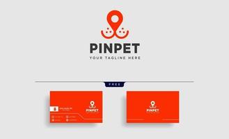 pin or location pet animal logo template vector icon element isolated