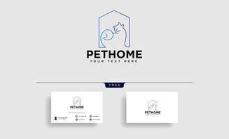 pet animals care consulting logo template vector illustration with business card