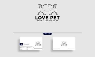 dog pet animal line art style logo template vector icon element isolated