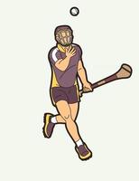 Hurling Sport Player Running vector