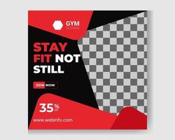 gym and fitness social media post vector