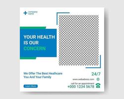 creative health care social media post template vector