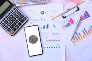 Cryptocurrency coin and digital currency money concept photo