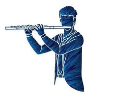 flautista músico orquesta vector