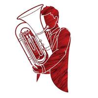 tuba músico orquesta vector