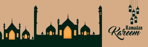 Flat design concept of ramadan kareem banner vector