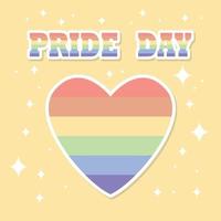 Rainbow heart in pastel shades pride day vector