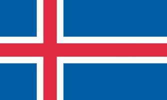 Vector illustration of the flag of Iceland