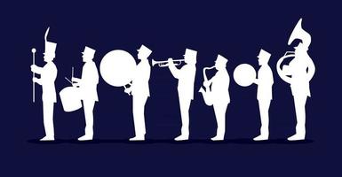 Silhouette Marching Band vector