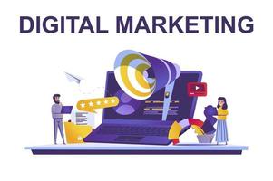 Digital marketing web concept in flat style vector