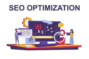 Seo optimization web concept in flat style vector