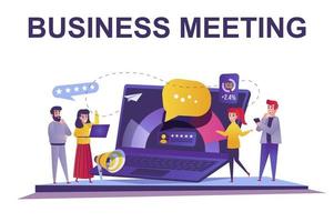 Business meeting web concept in flat style vector