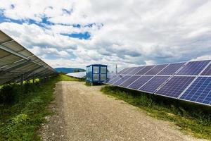 Solar power plant on a background of sky photo