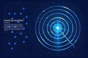 Circle blue target, abstract technology innovation concept vector