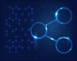 Futuristic molecules model background, atom vector