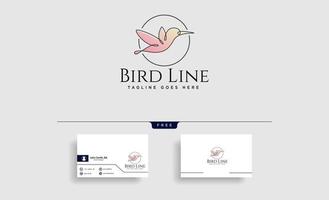 flying humming bird line art logo template vector icon element isolated