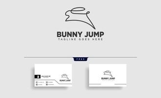 rabbit or bunny jump animal line art style logo template vector icon element isolated