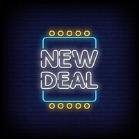 New Deal Neon Signs Style Text Vector