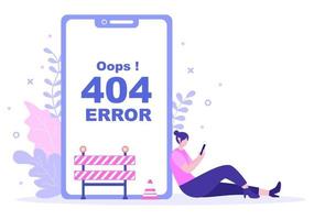 404 Error And Page Not Found Vector Illustration