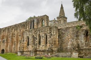 Medieval Romanesque monastery and Benedictine cemetery in the Scottish town of Dunfermline in Fife photo