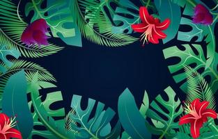 Tropical Flowers Background vector