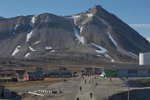 The small town of Ny Alesund in Svalbard a Norwegian archipelago between Norway and the North Pole This is the most northerly civilian settlement in the world photo