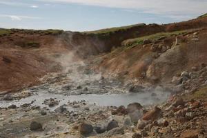 Seltun área geotérmica en Krysuvik, la península de Reykjanes, Islandia
