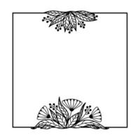 marco redondo con elementos florales en vector