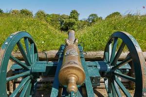 Old bronze cannon on rampart in city Fredericia Denmark photo