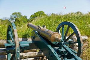 Old bronze cannon on rampart in city Fredericia Denmark photo