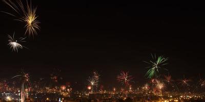 New years eve fireworks in the city of Arequipa Peru photo