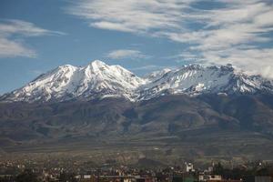 City of Arequipa in Peru with its iconic volcano Chachani photo