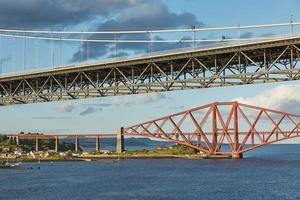 El viejo puente de la calle Fort y el icónico puente ferroviario de Fortnite en Edimburgo, Escocia.