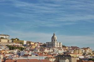 View of national pantheon and cityline of Alfama in Lisbon Portugal photo