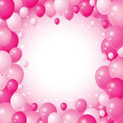 Cute Pink Balloons against Pink Background