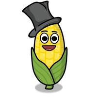 Cute corn character vector template design illustration