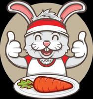 lindo ratón comiendo zanahoria ilustración vector