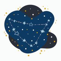 Cute constellation zodiac sign capricorn Doodles hand drawn stars and dots in abstract space vector