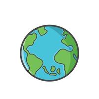 Cute Globe Earth Character Flat Cartoon Emoticon Vector Template Design Illustration