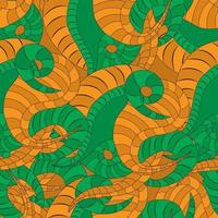 orange and green color snake cartoon seamless pattern Snake reptile skin snake skin vector