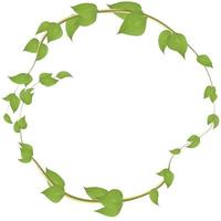 Round frame made of branches with leaves for decoration vector