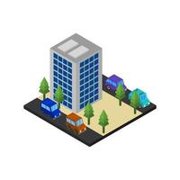 Isometric Office Building On Background vector
