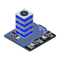 Isometric Hospital On White Background vector