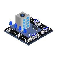 Isometric Hospital On White Background vector