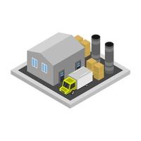 Isometric Industry On White Background vector