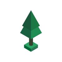 Isometric Tree On White Background vector